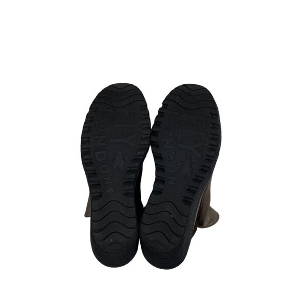 Fly London "Yip" Grey Janeda Ranch Wedge Bootie Women's Size 39/US 8-8.5 - Picture 9 of 11